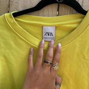 Zara yellow crew neck